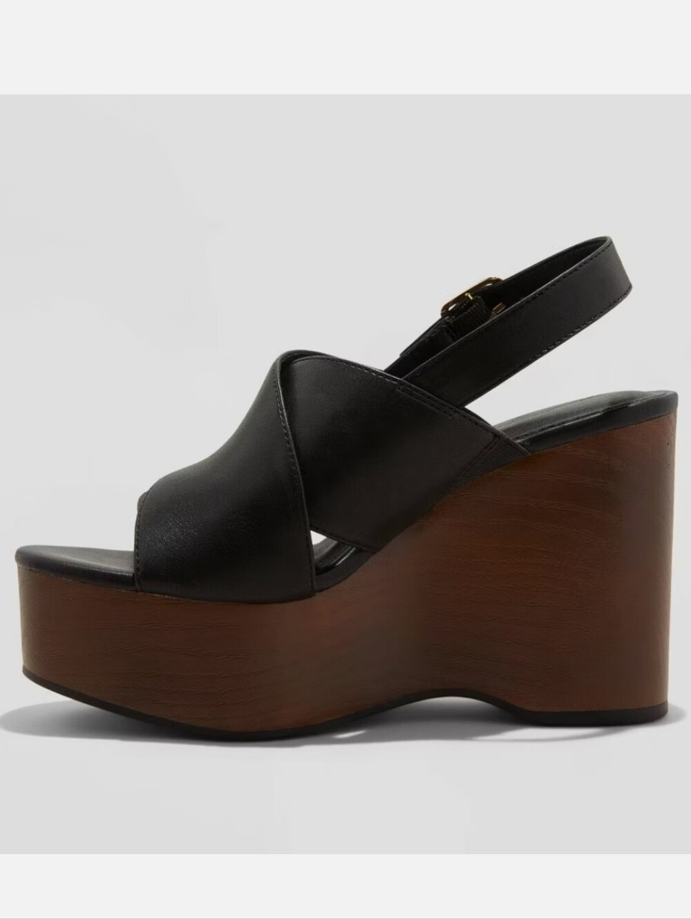 New w/Tags Universal Thread Naomi Vegan Leather Slingback Platform Wedge Sandals - Picture 2 of 7